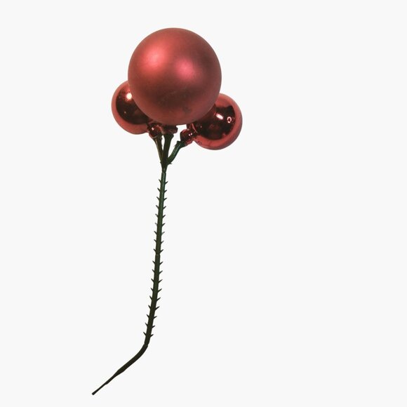 Red Ball Ornament Floral Picks Crafting Christmas Decoration lot 5 - Picture 8 of 10